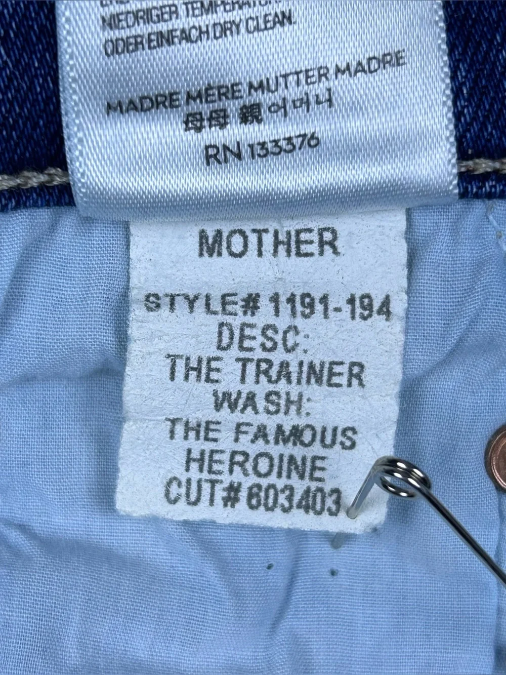 MOTHER Trainer Jeans 24 Famous Heroine Skinny Jogger Striped Cuff USA